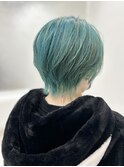 クール系ショート《ターコイズブルーグリーン》