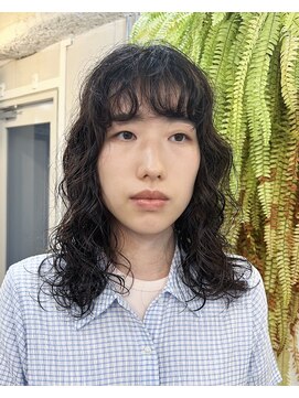 アクセヘアー 町田(acce hair) 黒髪ウェーブパーマ