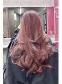 ピンクカラー×レイヤー【韓国ワンホンヘア 大阪 梅田】