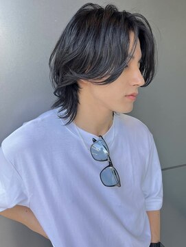 トルネード(TORNADO) メンズミディアムヘアニュアンスカルマパーマ面長絶壁 A0307