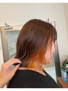 ロッソ ヘアアンドスパ 北千住店(Rosso Hair&SPA) ブラウン×オレンジインナーカラー【北千住】