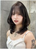 レイヤーカット小顔に見せるヘア/韓国ヘア/髪質改善/福岡/天神