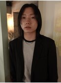 メンズボブウルフメンズミディアムレイヤーカットメンズウルフ