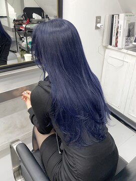 ミーム 原宿 表参道(meme) !ネイビーブルーブラックダブルカラーケアブリーチ#原宿