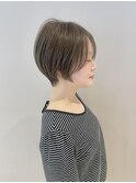 丸みショート×透明感グレージュ