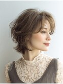 大人ショートボブ白髪ぼかし脱白髪染め30代40代50代60代♪