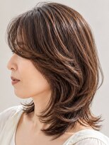 トップヘアー ガーデンヴィラ 安城(Garden Villa) 安城くびれミディアムレイヤーウルフカットピンクブラウン40代