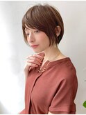 エラ張り補正！小顔カジュアルショート×イルミナヌードベージュ