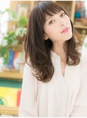 ■bliss上尾106★■斜めバング×くせ毛風カール☆くびれセミディ