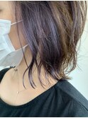 インナーカラー　イヤリングカラー　外ハネボブ