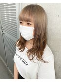 #オススメ#ベージュ#AWカラー#前髪#セミロング#波巻き#高知美容