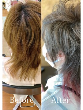 アークスヘアー デザインカラー/カジュアル/シールエクステ×カラーハイライト