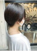 黒髪髪質改善ストレートマッシュショート