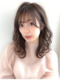 耳掛けも小顔★大人可愛いレイヤー×ゆるふわパーマ【京佳】