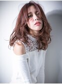 センターパートショコラピンク小顔ハイライトv上尾10代20代30代
