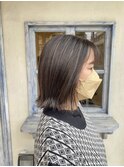 切りっぱなしボブ×細めハイライト◎