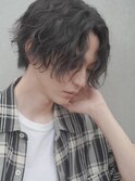 ★マッシュパーマウルフアッシュブラックカルマパーマ波巻き2