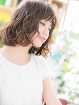 カバーヘア ブリス 上尾西口店(COVER HAIR bliss)&nbsp;オン眉バレイヤージュランダムパーマ小顔ボブc5上尾20代30代40代