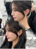 前髪顔まわり韓国ヘアレイヤーカットサイドバンク2wayバンク韓国