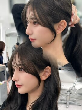 アマトウキョウ アユンチェ(AMA TOKYO×AYUNCHE) 前髪顔まわり韓国ヘアレイヤーカットサイドバンク2wayバンク韓国