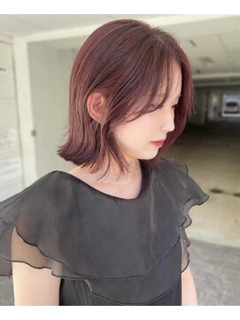 透明感カラーの大人ナチュラルボブ