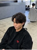センターパート×フェザー