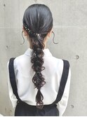 金箔 × 編みおろし // ロングヘアセット