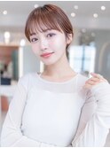 20代30代大人かわいい/斜めバンググレージュカラー/ショートボブ