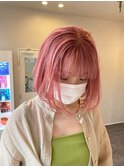 ニュアンスボブ×クリアピンク