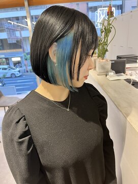 ファイブバイジエクト 堀江(FIVE by The Ect) インナーペールブルーカラー インナーカラー ブルーカラー