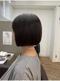 平行ボブ　縮毛矯正　地毛風ストレート　艶髪　韓国ボブ