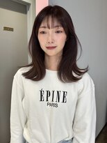 アース コアフュールボーテ 長野稲田店(EARTH coiffure beaute) ナチュラルベージュ_ヨシンモリ_顔周りレイヤー_ストレートヘア