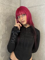 オーオシカシカスペース(OOO YY Space)&nbsp;ビビッドピンク/ウルフカット/ブリーチ/ダブルカラー