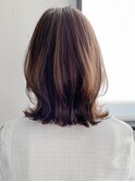 縮毛矯正 くびれヘア レイヤーカット アプリコットオレンジ