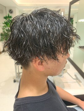 イメージア 町田店(IMAGE A) メンズスパイラルパーマツーブロック黒髪＠20代30代40代50代