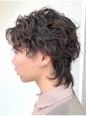 *ウルフマッシュベースのランダムパーマ
