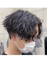 ウェーブ(WAVE)&nbsp;センターパート×波巻きスパイラル/メンズパーマ/メンズカット