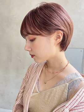 ケイト(kate) 【kate 大宮】耳掛けショートスタイル×ピンクベージュ