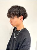 ツイストスパイラルパーマ波巻きスパイラル刈り上げマッシュ