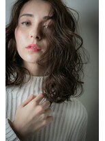 カバーヘア ブリス 上尾西口店(COVER HAIR bliss) アッシュブラック波巻きカールエアリーセミディv上尾30代40代