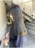 ◎ブリーチなし透明感カラー暗めオリーブベージュアッシュ