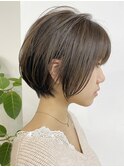 大人ショートボブショートカットココアアッシュくびれミディ