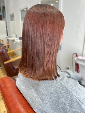 リコ 池袋東口店(Liko) 【Liko　池袋東口店】アプリコットオレンジ 切りっぱなしミディ