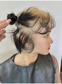 天神大名ダブルカラーショートボブルーツカラーケアブリーチ