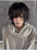 メンズ/ウルフカット/ホワイトグレージュ/レイヤーカット