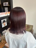 ヘアー ワークス ボナ 前橋店(HAIR WORKS bona.)&nbsp;【こっくりカラー】艶感が魅力◎外ハネミディボブ