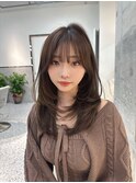 ベージュカラー/透明感カラー/レイヤーカット/韓国ヘア/顔周り