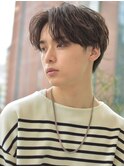 ニュアンスパーマアッシュブラックウルフ波巻きスパイラル渋谷