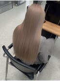 ミルクティーベージュブリーチなしダブルカラーレイヤーカット