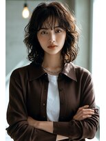 ノラ シブヤ(NORA) 小顔ミディアムパーマミディアムデジタルパーマボブパーマ前髪